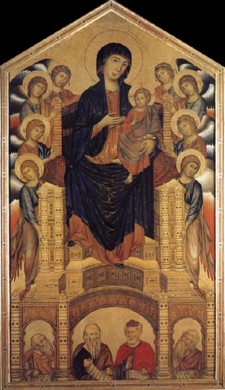 Cimabue Throning madonna with eight angels and four prophets France oil painting art